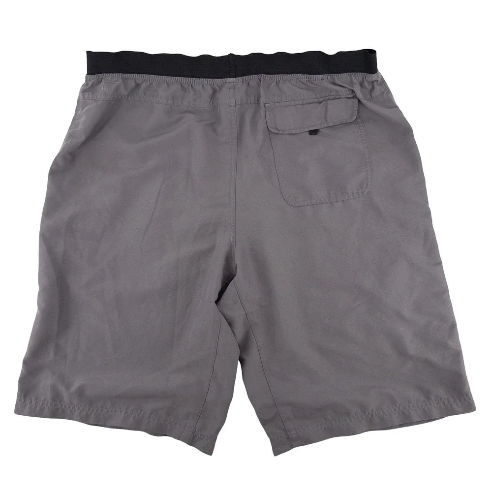 VTG prAna Mens XXL Shorts Grey Elastic Waist Breathe Polyester Gorpcore Outdoors